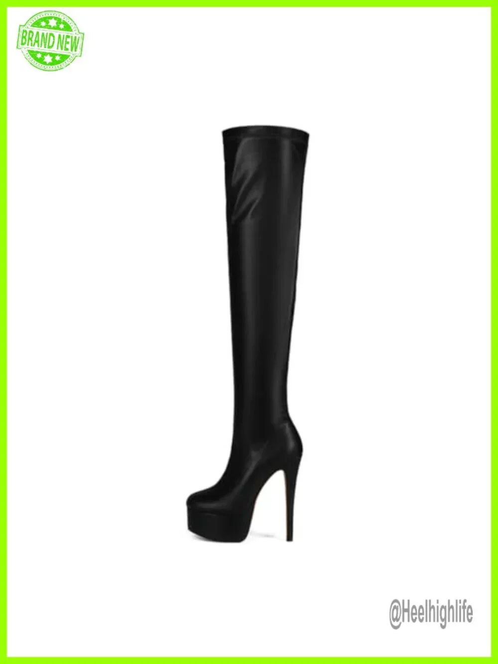 Over Knee High Stiletto Platform Heel Boots Sexy Fashion Leather Thigh High